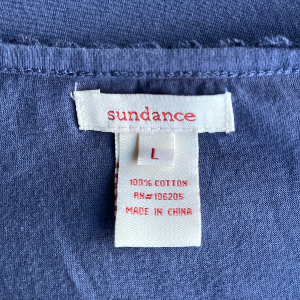 Sundance lace steel blue tunic. Gorgeous! Like new. Size L - Picture 4 of 5